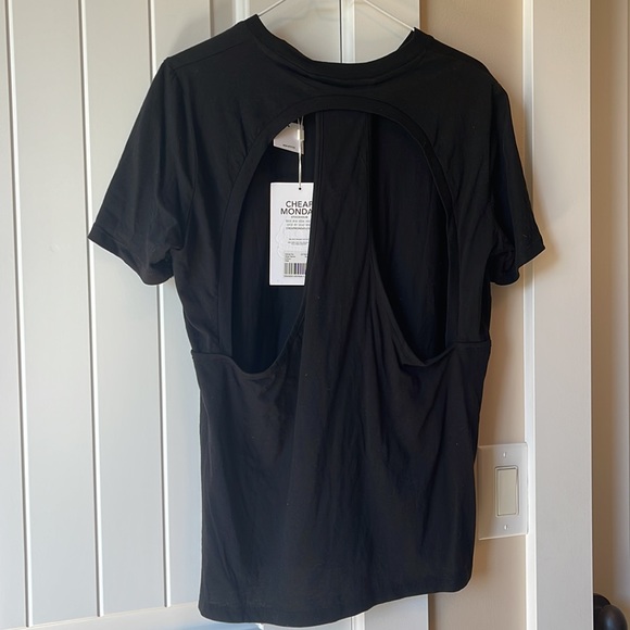 NWT Cheap Monday Runner Top - Black Tee with back cutouts - Picture 2 of 5